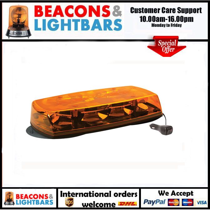 Vision Alert 5565A-VAMAG Reflex Magnetic Amber Lens LED Mini Lightbar PN: 5565A-VAMAG